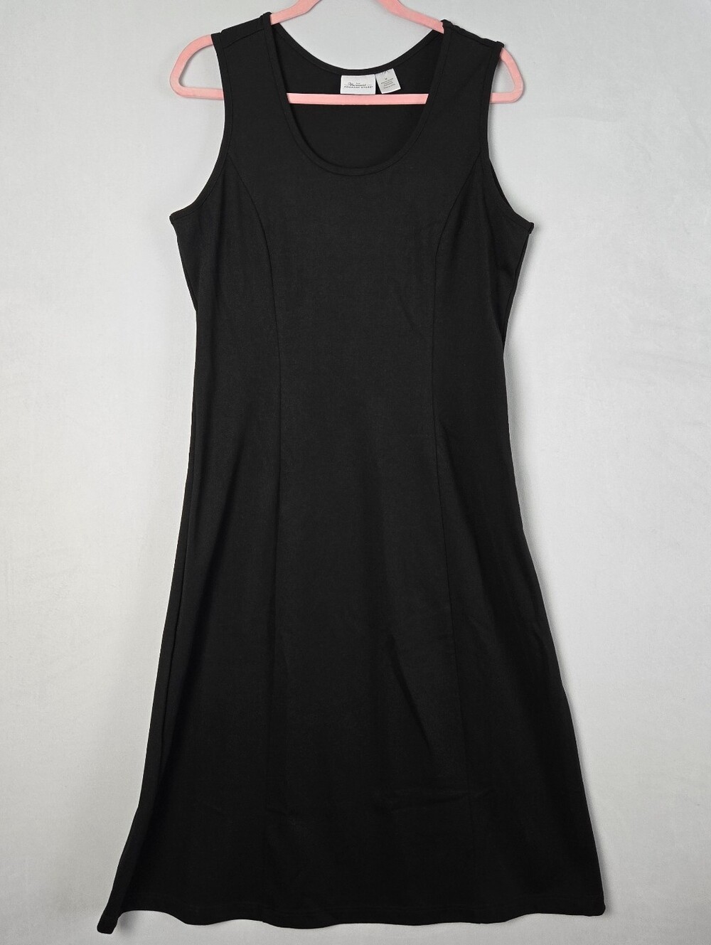 Vermont Country Store Medium Black Princess Seam Midi Tank Dress LBD Travel